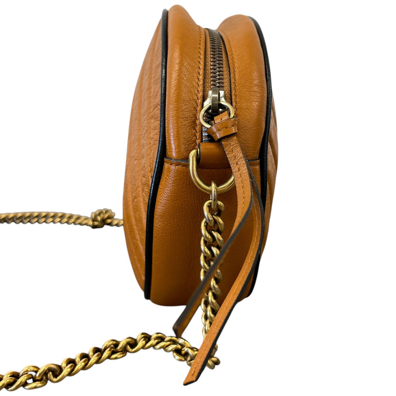 Women's GG Marmont Mini Round Crossbody Bag Orange