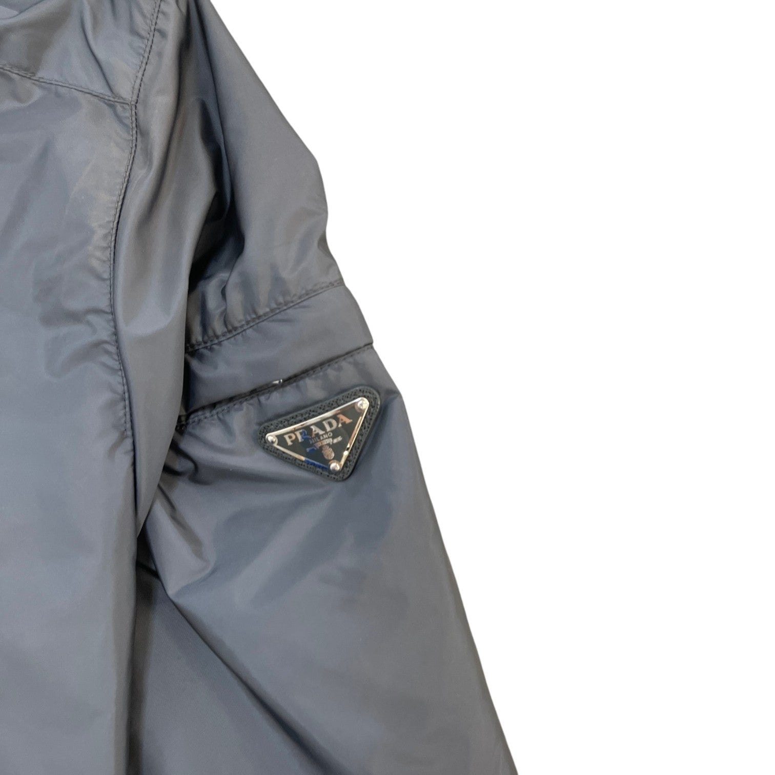 Men's Plaque Logo Windbreaker Grey Size L - Photo 6
