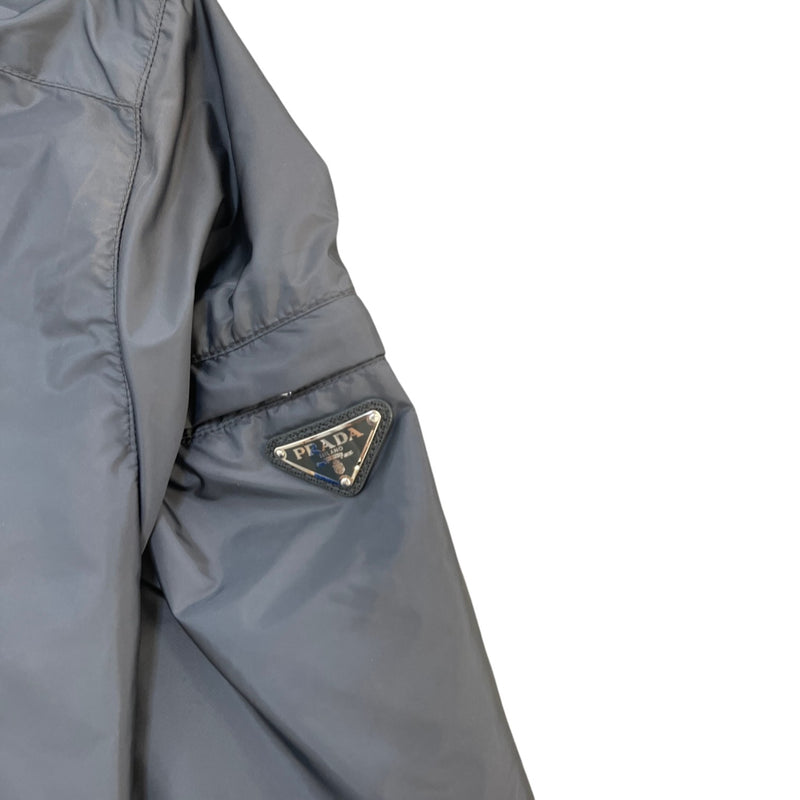 Men's Plaque Logo Windbreaker Grey Size L
