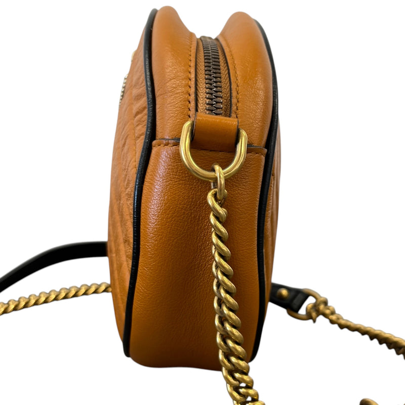 Women's GG Marmont Mini Round Crossbody Bag Orange