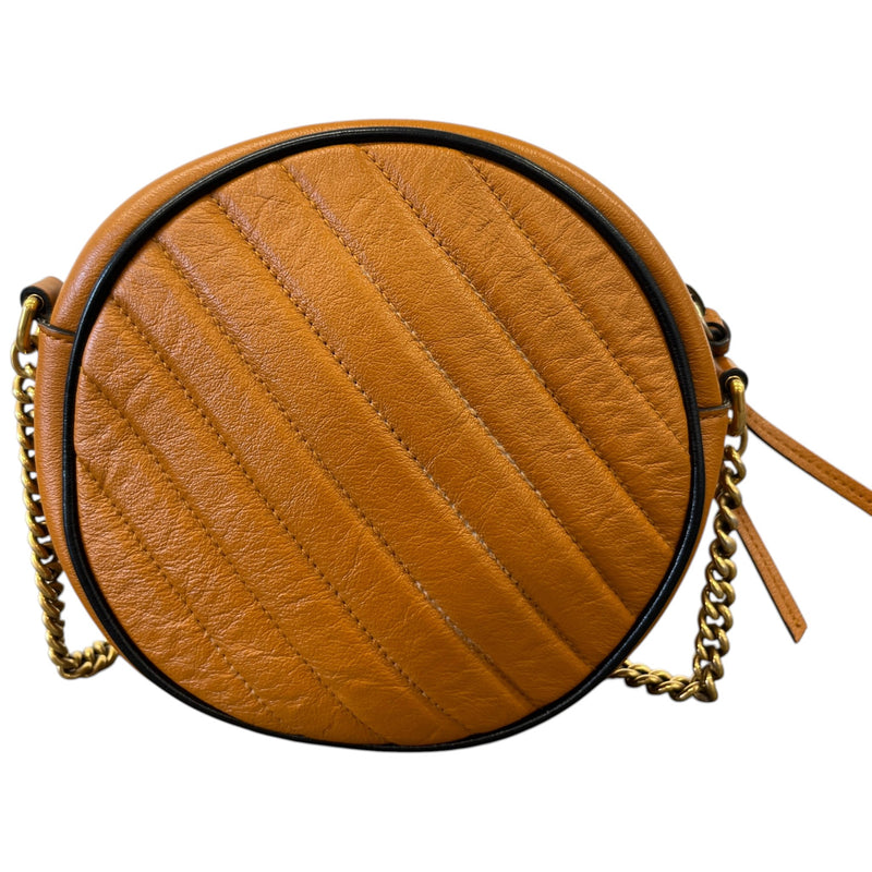 Women's GG Marmont Mini Round Crossbody Bag Orange