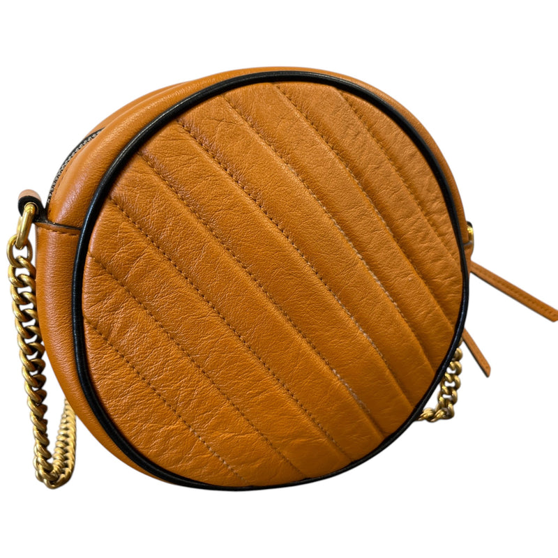 Women's GG Marmont Mini Round Crossbody Bag Orange