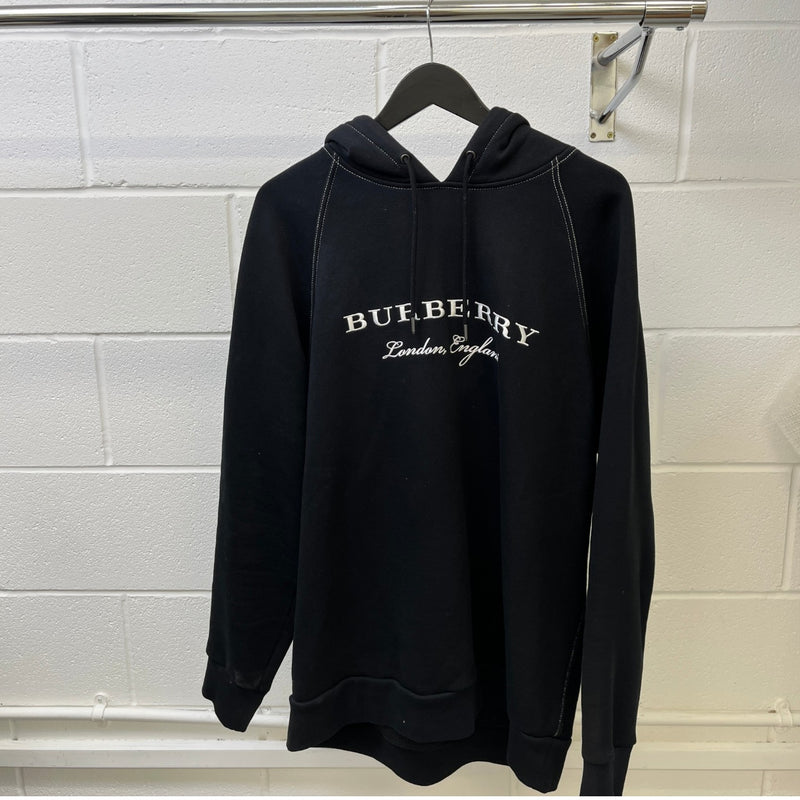 Men's Embroidered Logo Hoodie Black Size XL