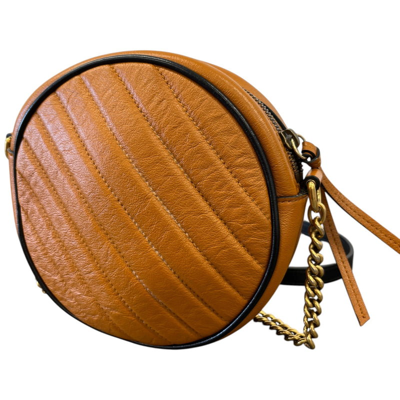 Women's GG Marmont Mini Round Crossbody Bag Orange