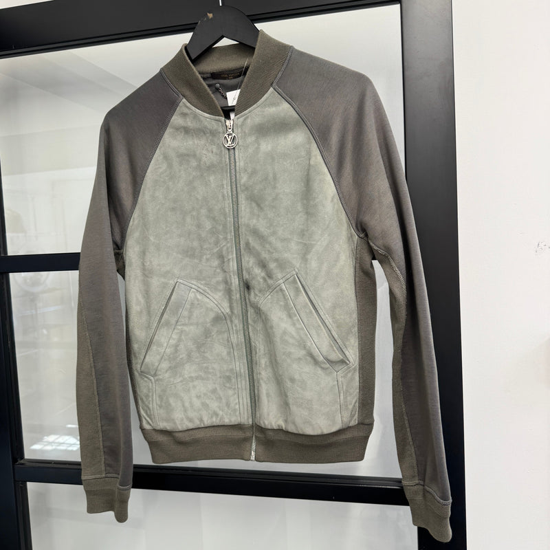 Men's LV Logo Zipper Jacket Green Size XS