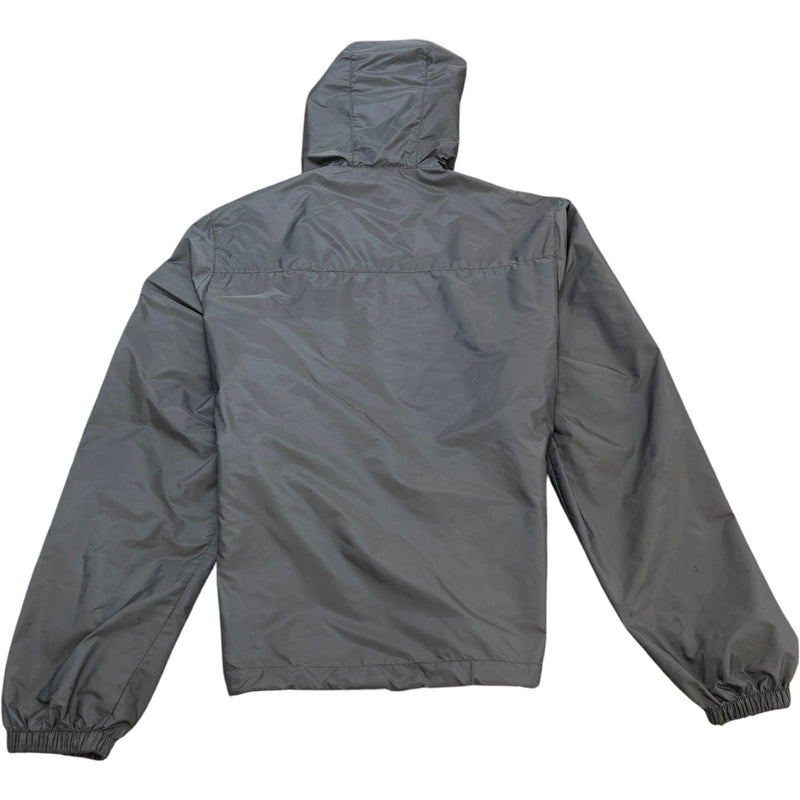 Men's Plaque Logo Windbreaker Grey Size L