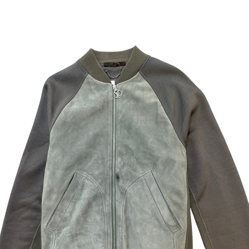 Men's LV Logo Zipper Jacket Green Size XS