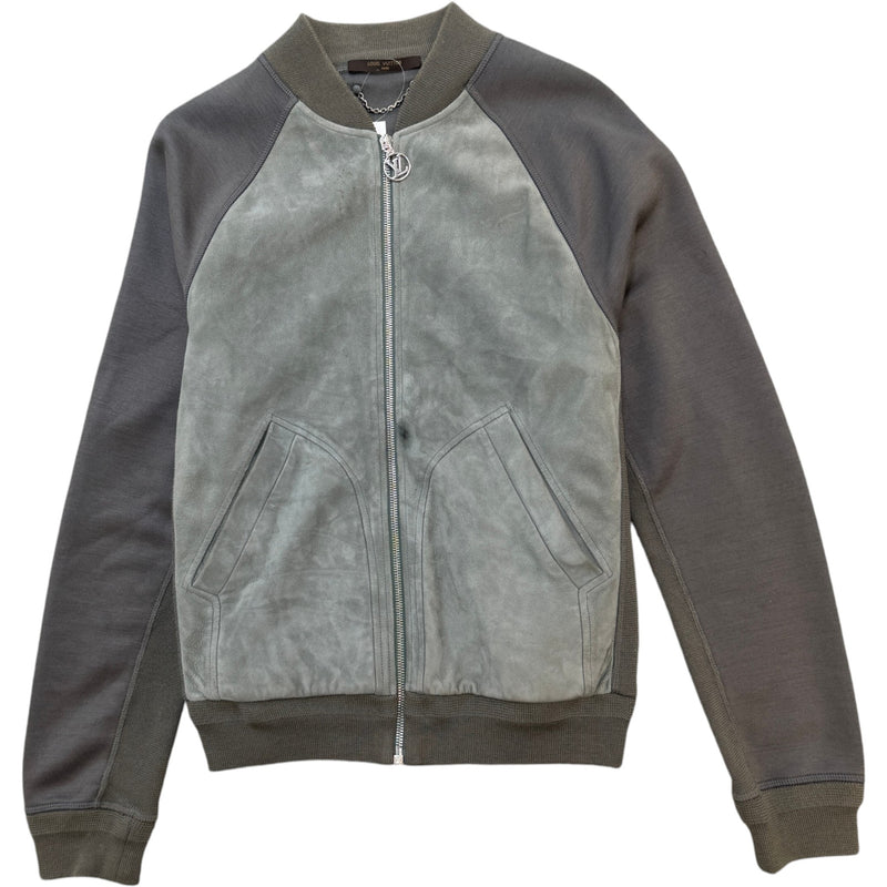 Men's LV Logo Zipper Jacket Green Size XS
