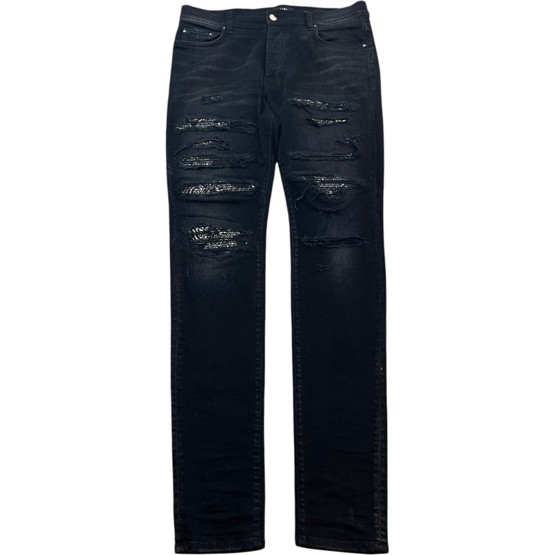 Men's MX1 Distressed Bandana Jeans Black Size W33