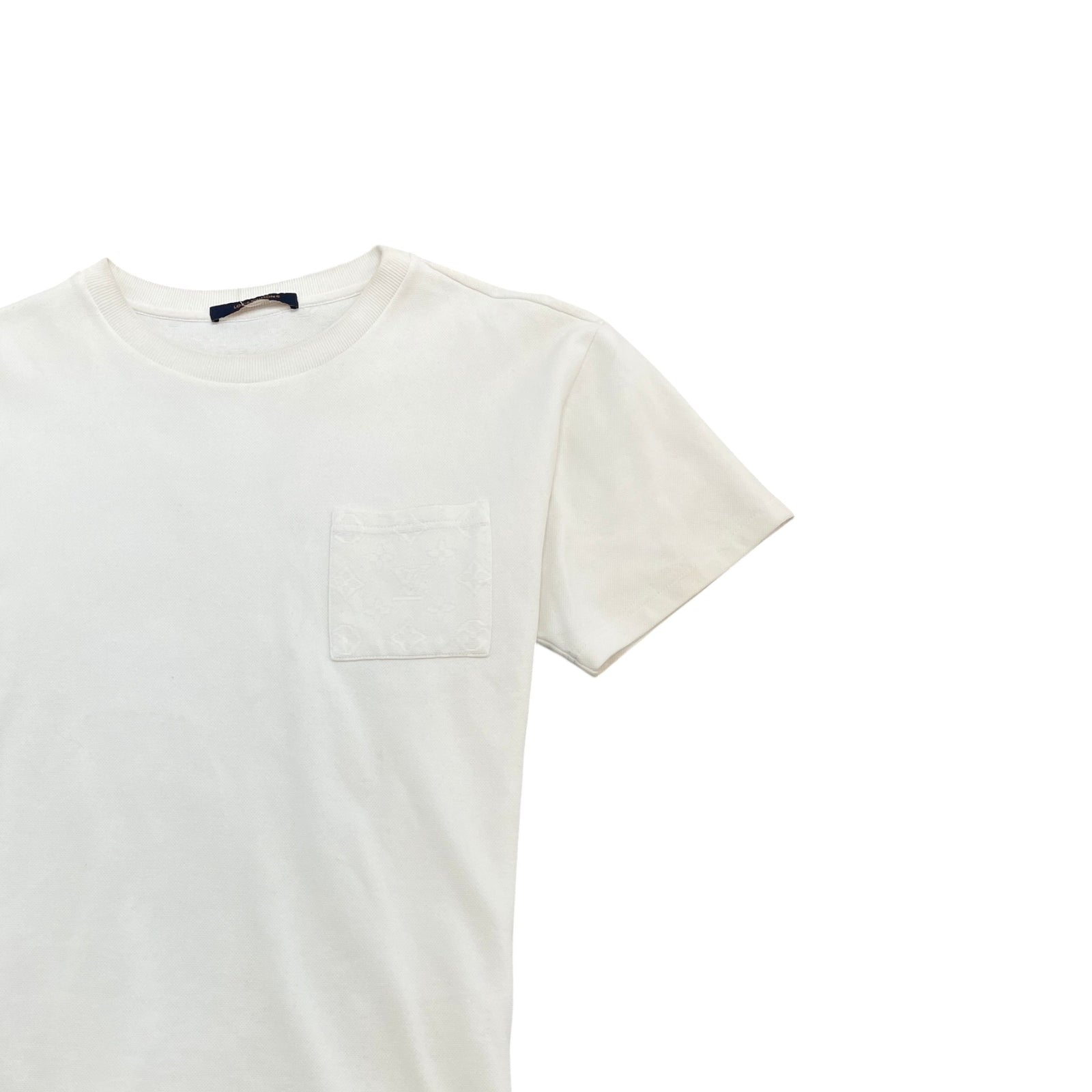 Men's Monogram Pocket T-Shirt White Size M - Photo 3