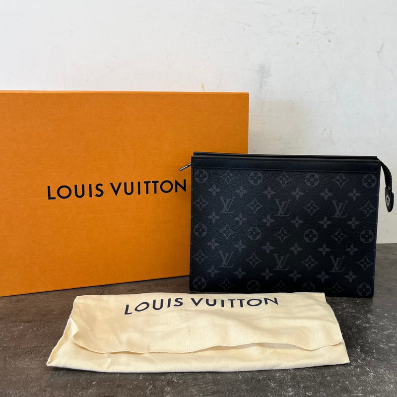 Men's Monogram Eclipse Pochette Voyage Mm Clutch Black