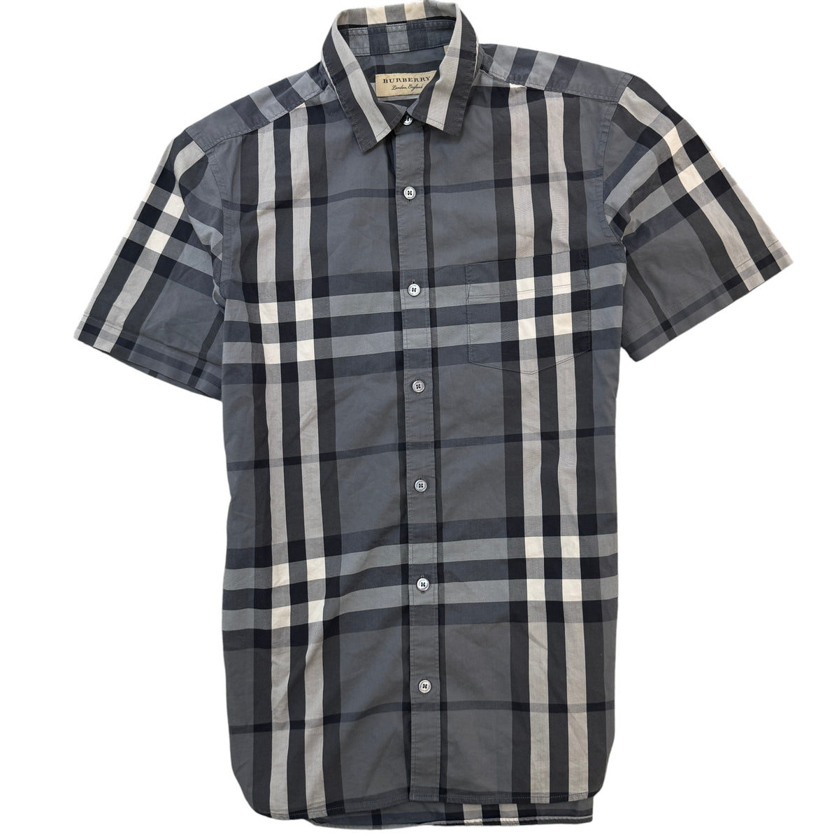 Men's Check Button Down Shirt Grey Size XS - Photo 1