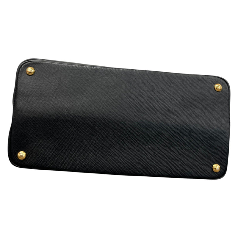 Women's Large Cuir Double Tote Handbag Black