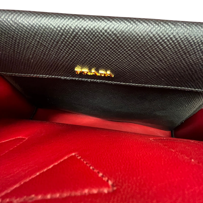 Women's Large Cuir Double Tote Handbag Black