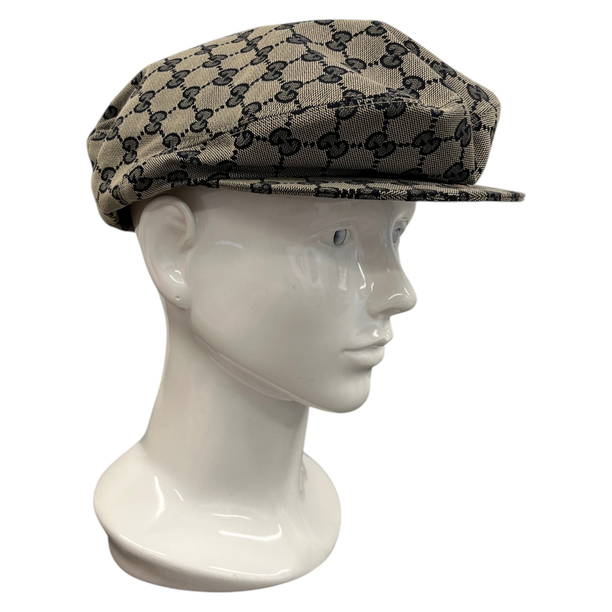 Men's GG Supreme Flat Cap Beige Size XL - Photo 3