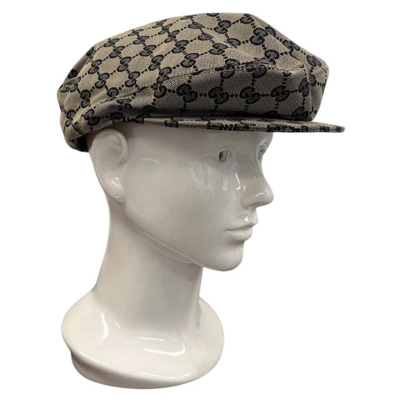 Men's GG Supreme Flat Cap Beige Size XL