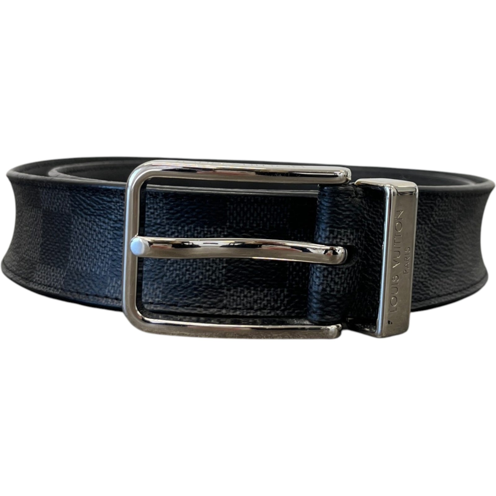 Men's Damier Graphite Belt Black Size Waist 32" - Photo 1