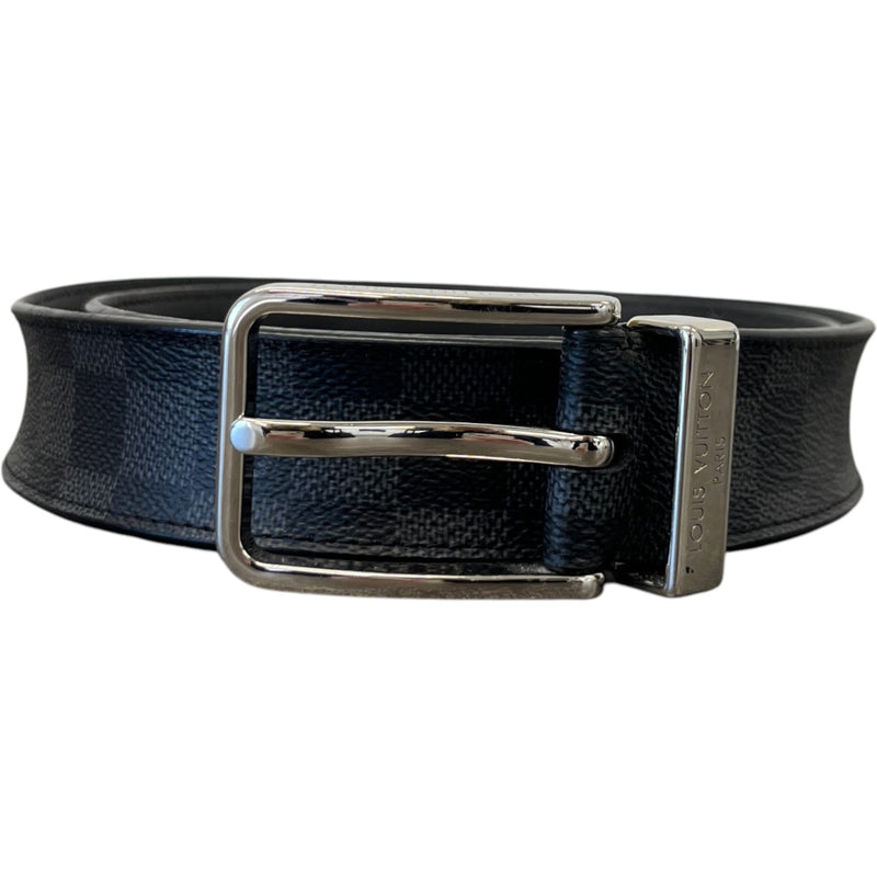 Men's Damier Graphite Belt Black Size Waist 32"