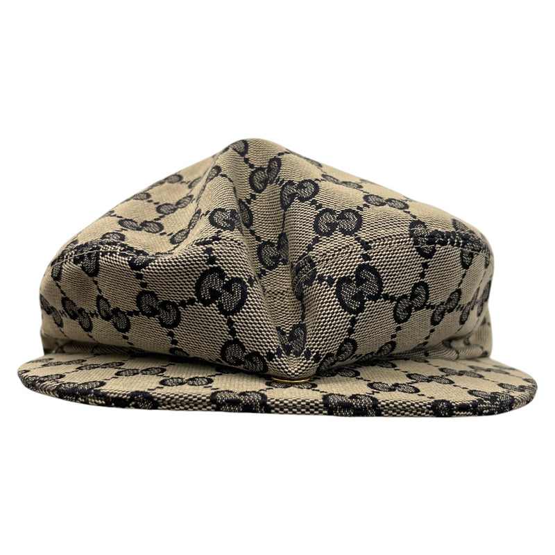 Men's GG Supreme Flat Cap Beige Size XL