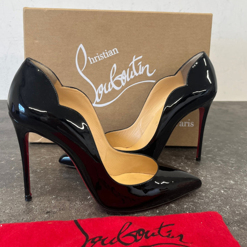 Women's Hot Chick Patent Leather Pumps 100 Heels Black Size UK 5.5 / EU 38.5