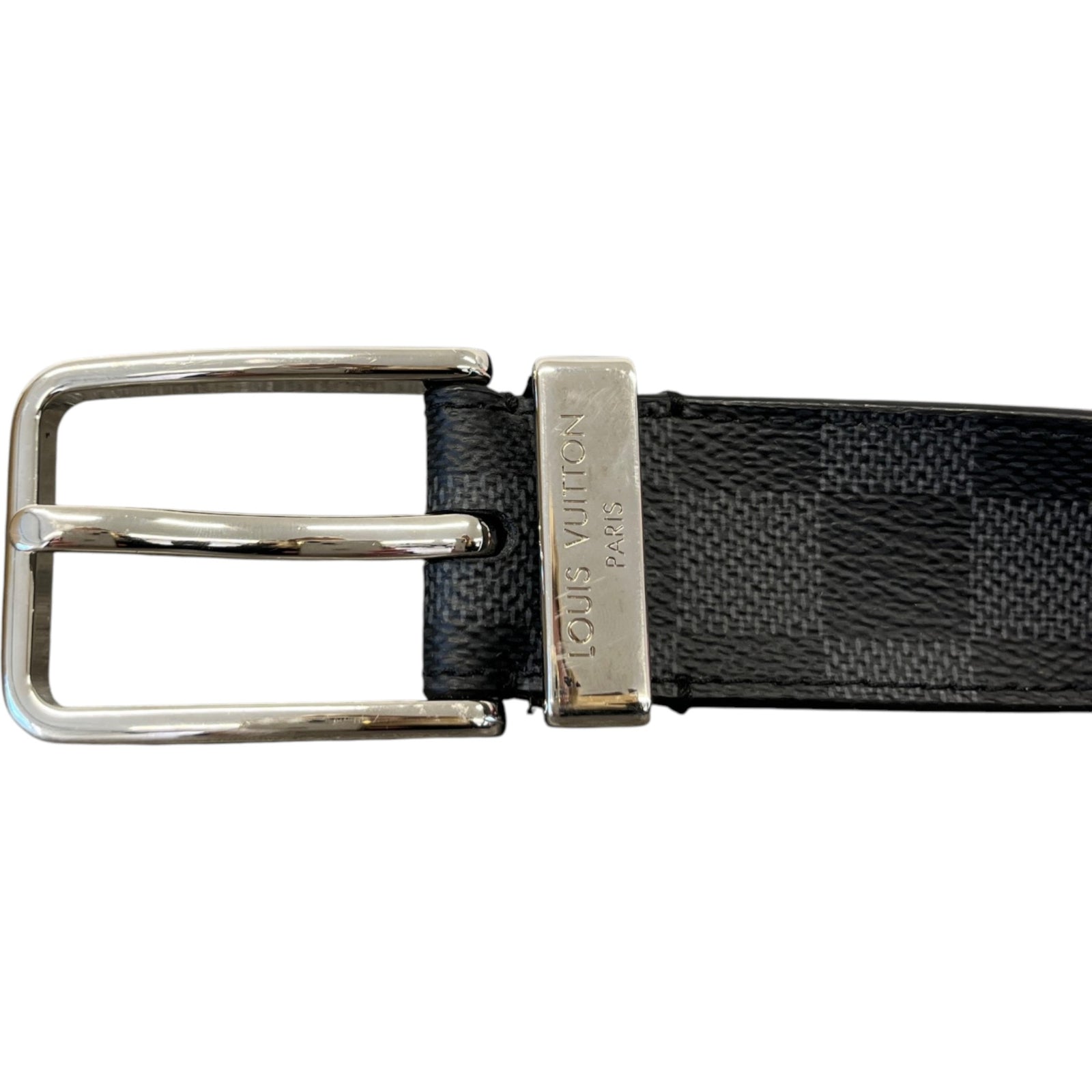 Men's Damier Graphite Belt Black Size Waist 32" - Photo 5