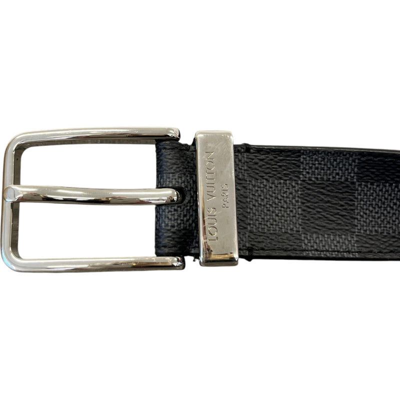Men's Damier Graphite Belt Black Size Waist 32"