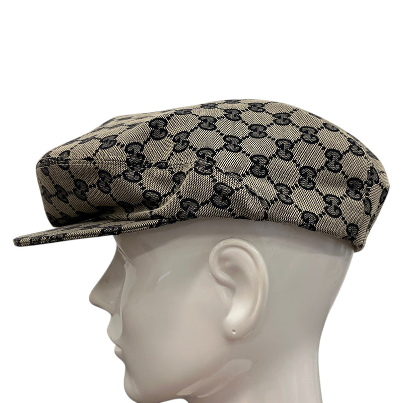 Men's GG Supreme Flat Cap Beige Size XL
