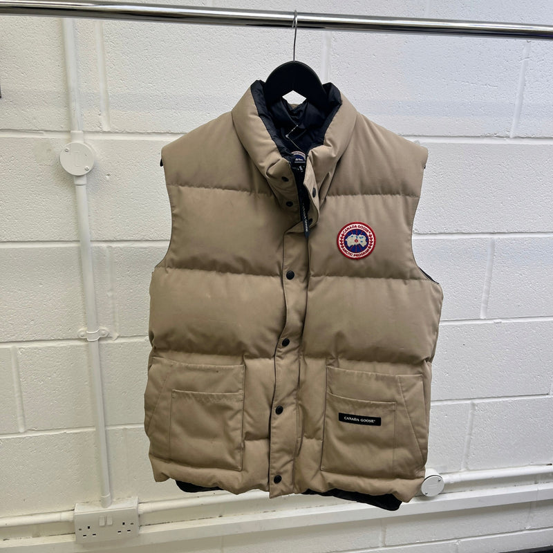 Men's Freestyle Crew Vest Gilet Beige Size S