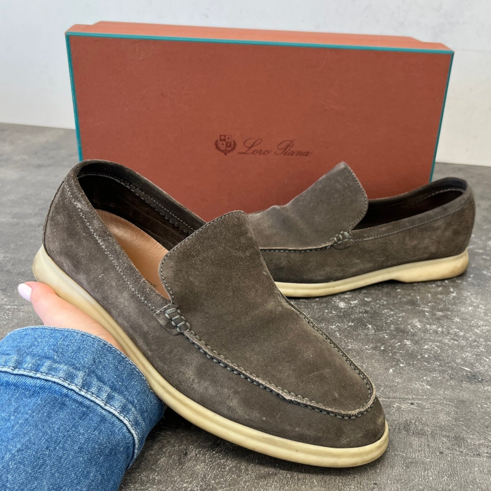 Men's Open Walk Loafers Khaki Size EU 40 / UK 6 - Photo 12