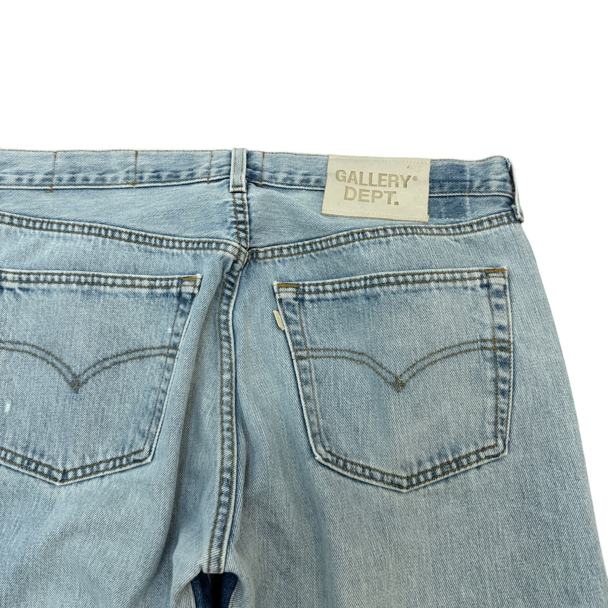 Men's Panelled Flare Jeans Blue Size L / W34 - Photo 3