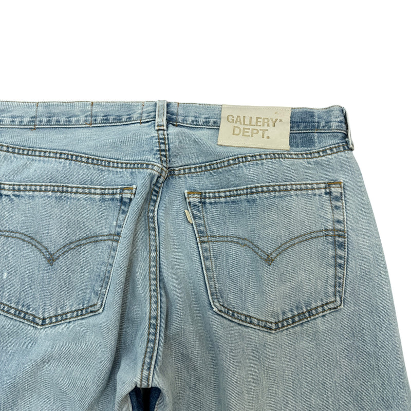 Men's Panelled Flare Jeans Blue Size L / W34