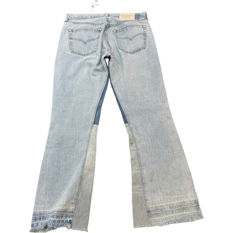 Men's Panelled Flare Jeans Blue Size L / W34