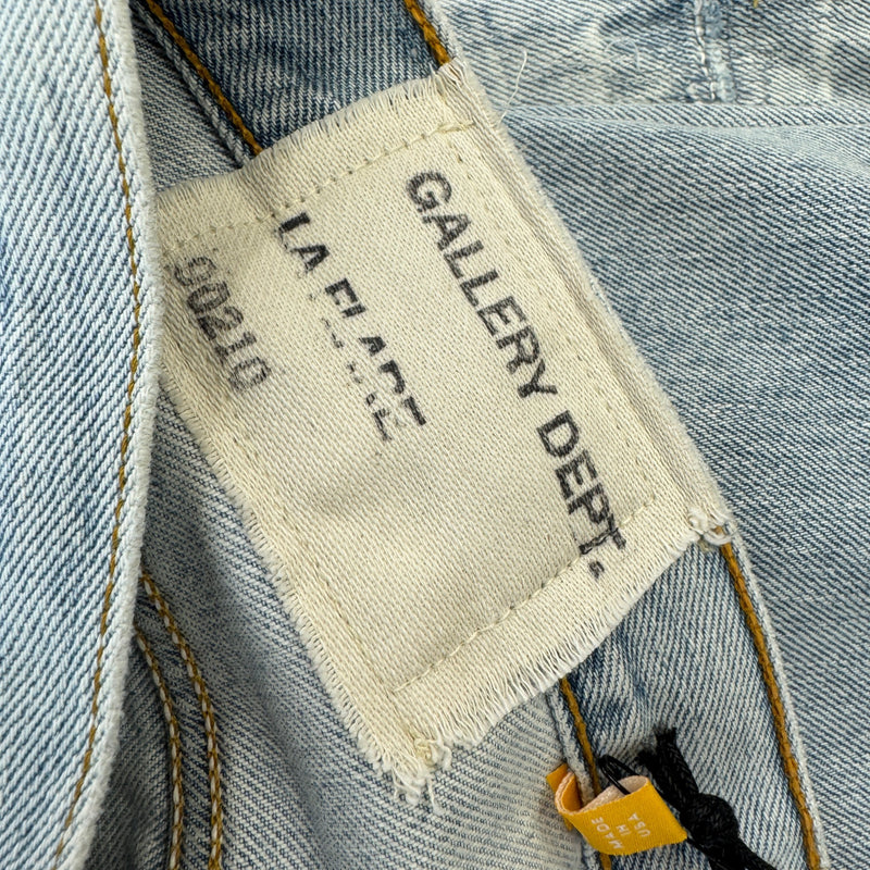 Men's Panelled Flare Jeans Blue Size L / W34