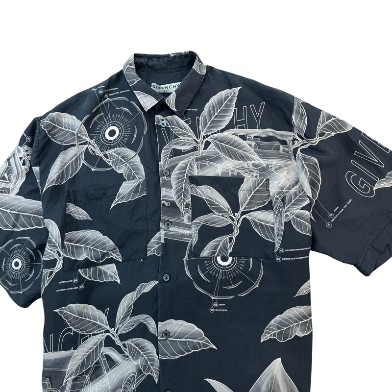 Men's Floral Schematics Shirt Grey Size S