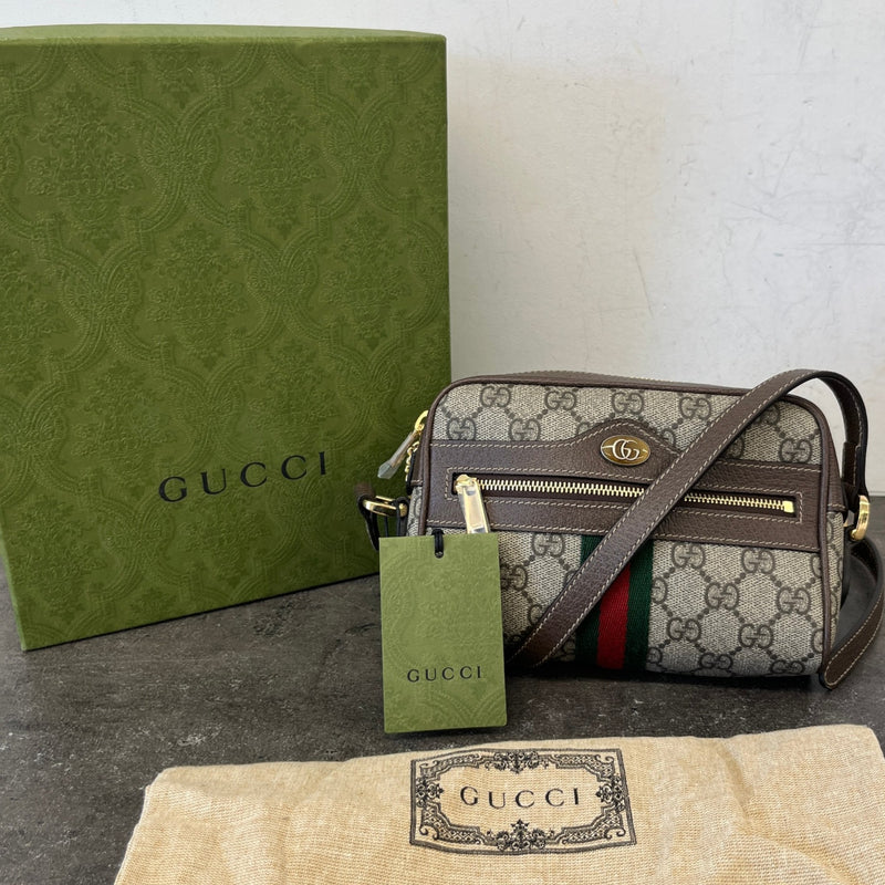 Women's Gg Supreme Ophidia Mini Crossbody Bag Beige