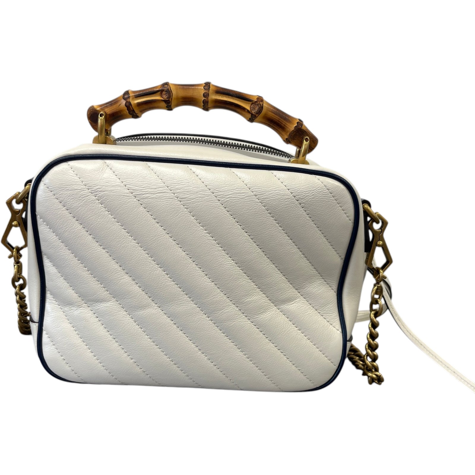 Women's Torchon Marmont Bamboo Handbag Cream - Photo 3