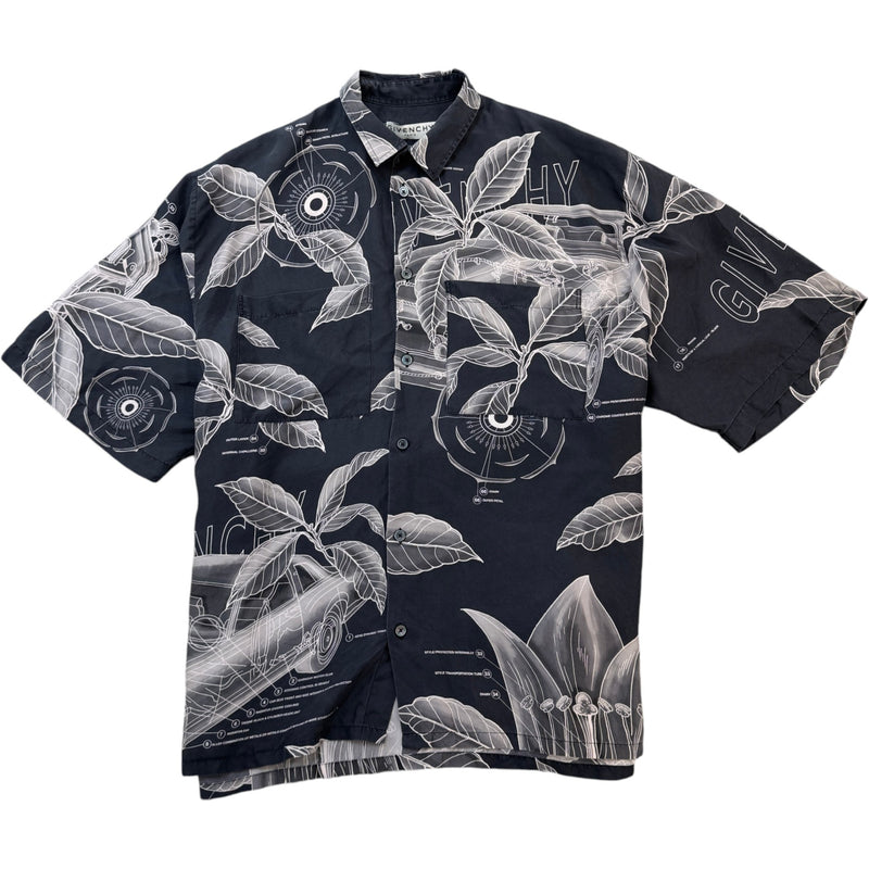 Men's Floral Schematics Shirt Grey Size S