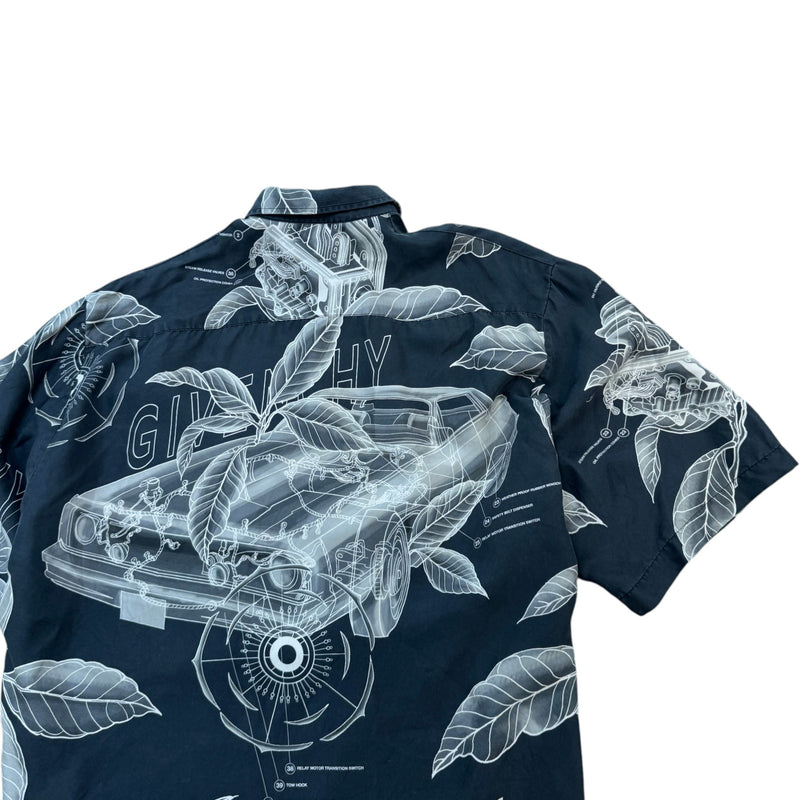 Men's Floral Schematics Shirt Grey Size S