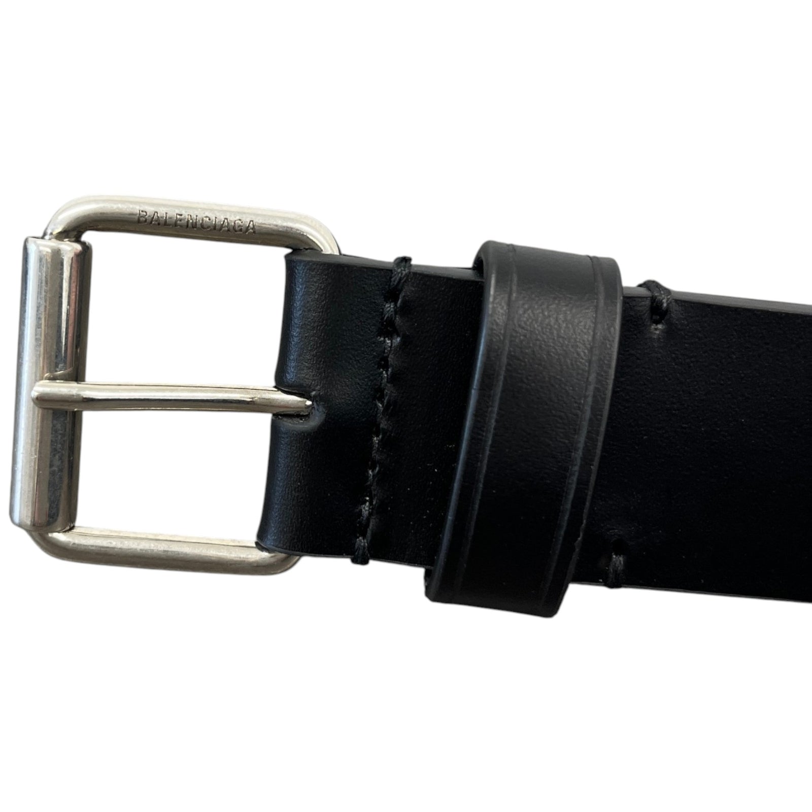 Men's Logo Buckle Belt Black Size Waist 30" - Photo 5