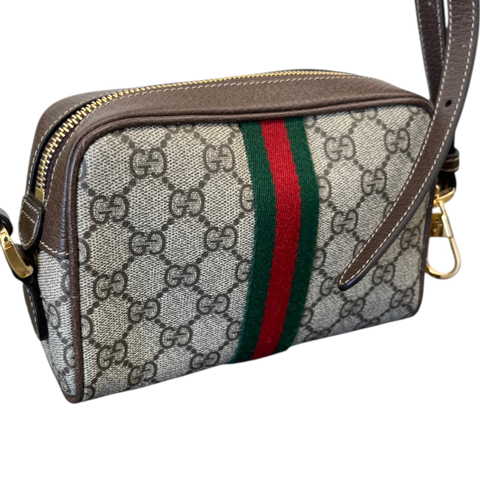 Women's Gg Supreme Ophidia Mini Crossbody Bag Beige - Photo 8