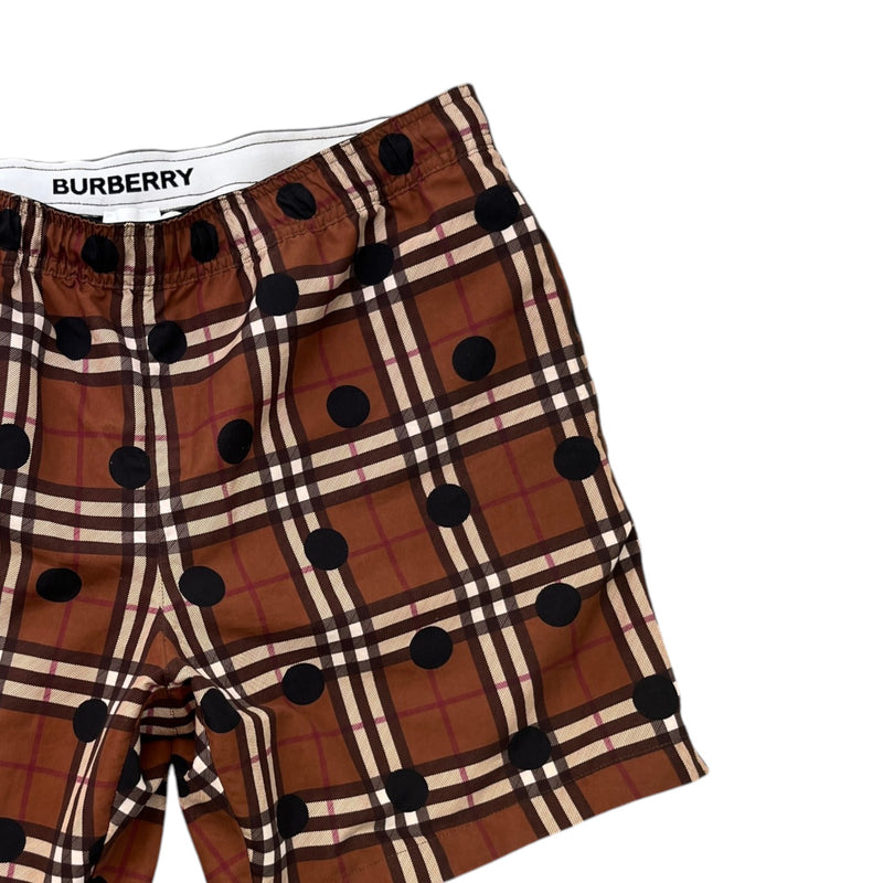 Men's Guildes Polka Dot Check Swim Shorts Brown Size M