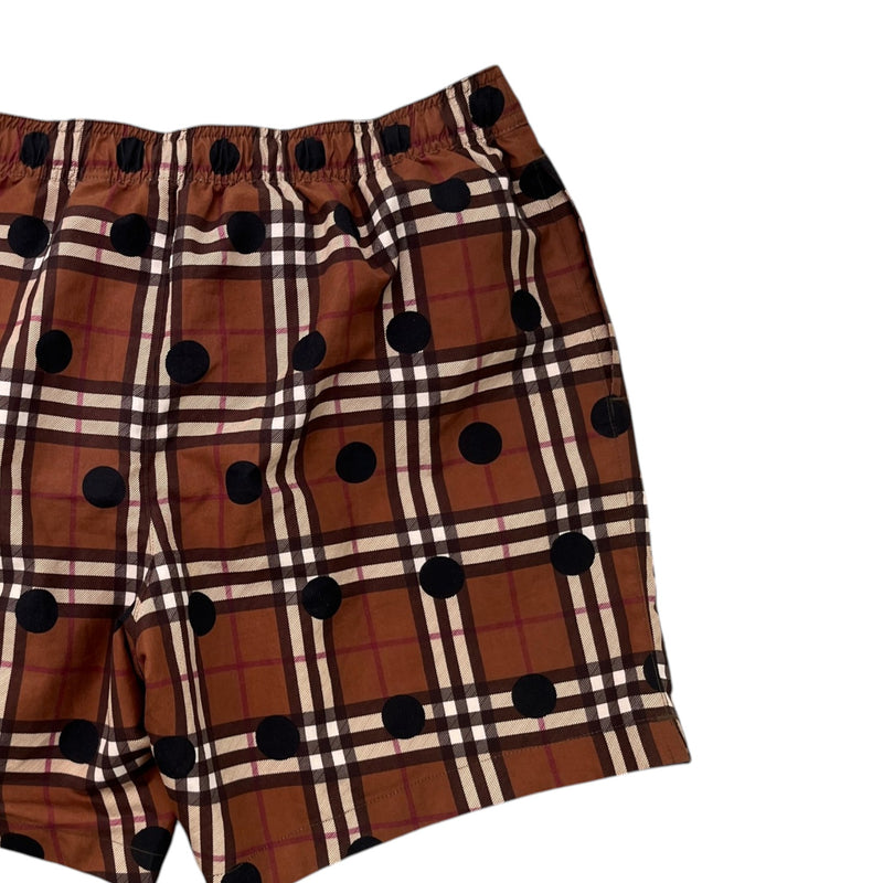 Men's Guildes Polka Dot Check Swim Shorts Brown Size M
