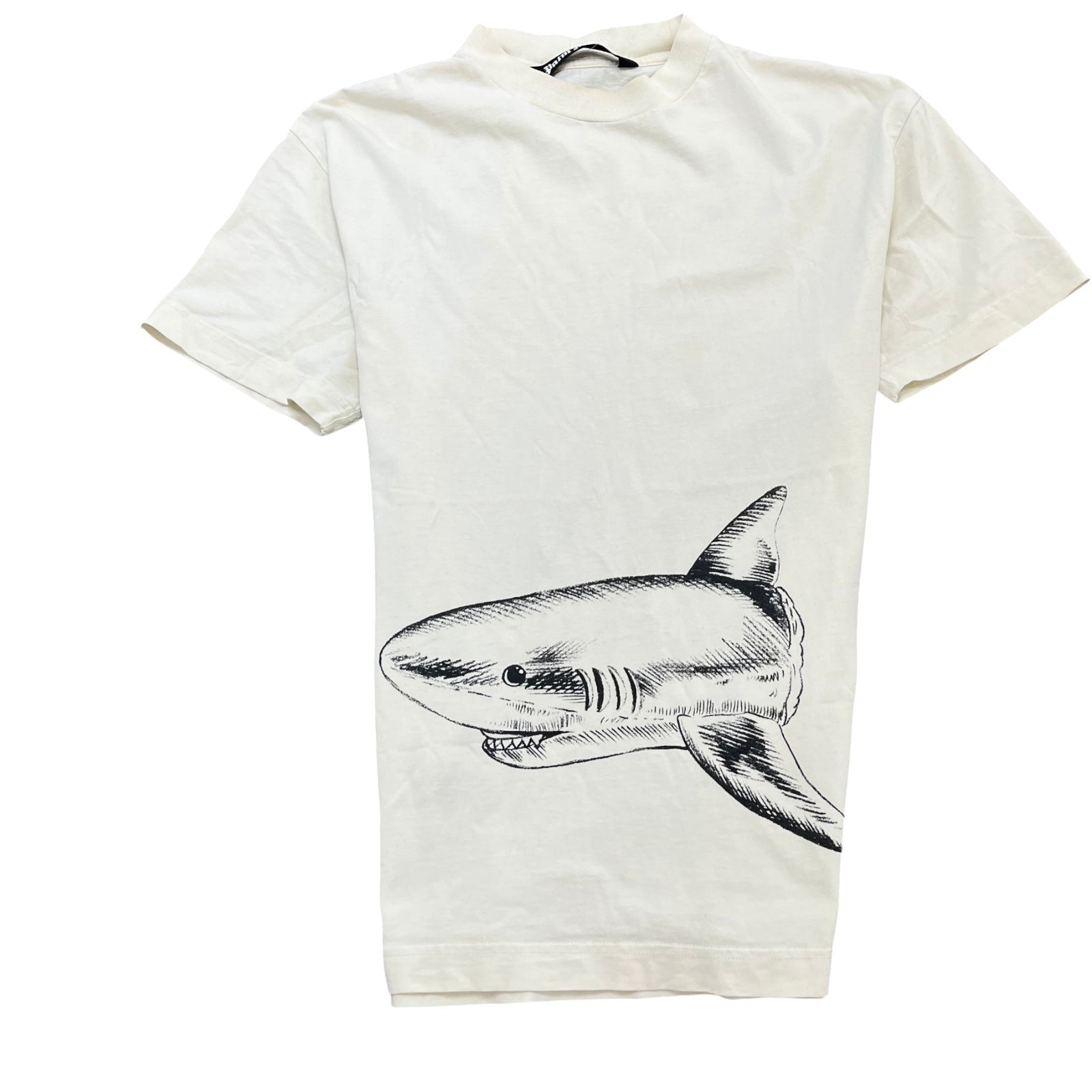 Men's Broken Shark T-Shirt Cream Size M - Photo 1