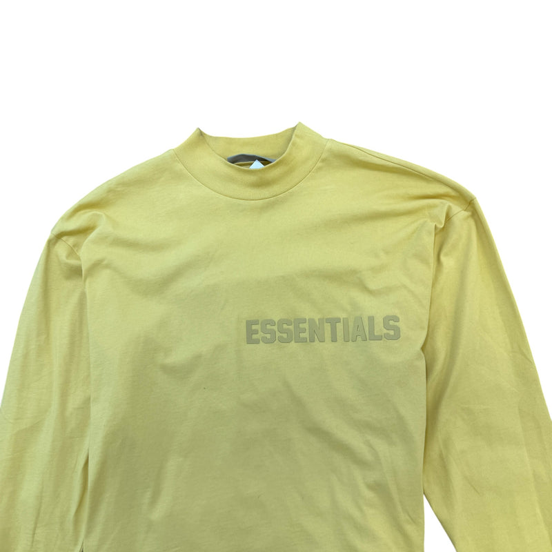 Men's Logo Print Long Sleeve T-Shirt Yellow Size S