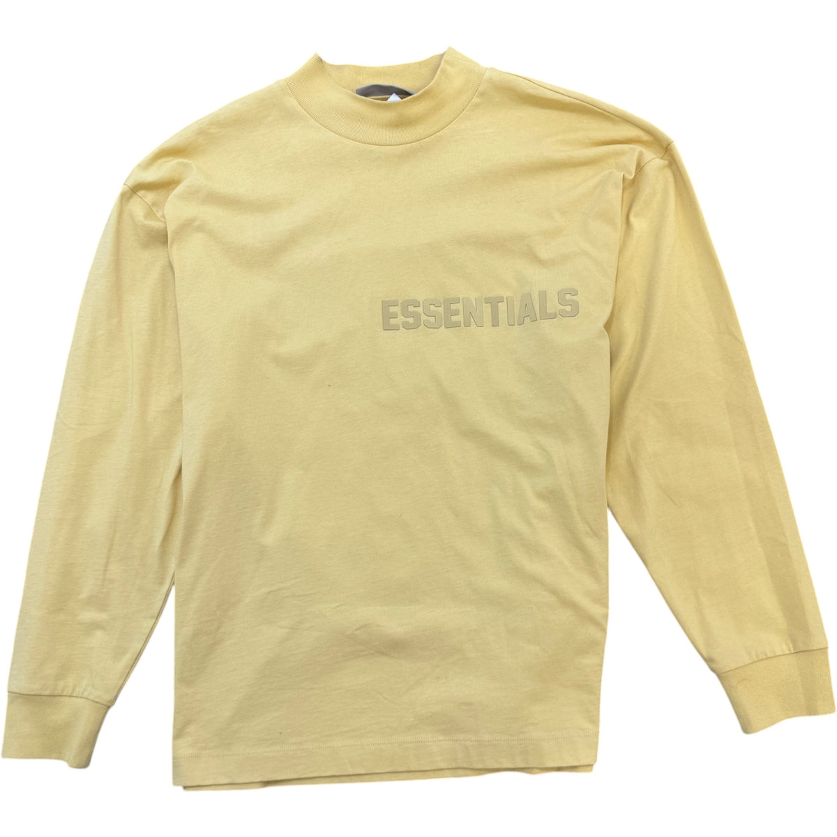 Men's Logo Print Long Sleeve T-Shirt Yellow Size S - Photo 1