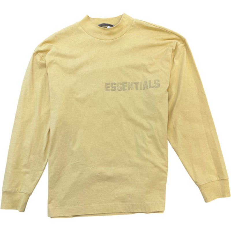 Men's Logo Print Long Sleeve T-Shirt Yellow Size S