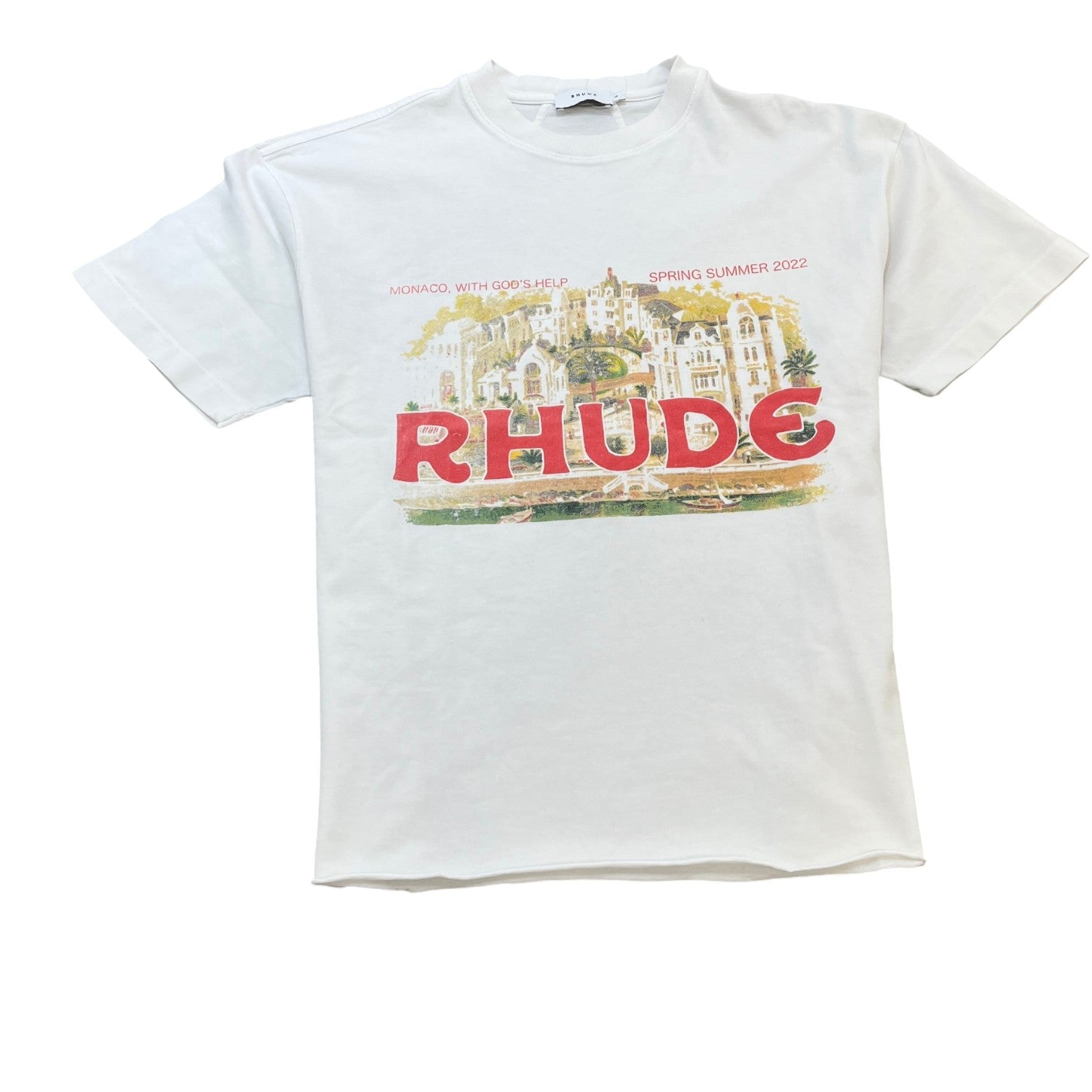 Men's Monaco With God'S Help Print T-Shirt White Size XS - Photo 1