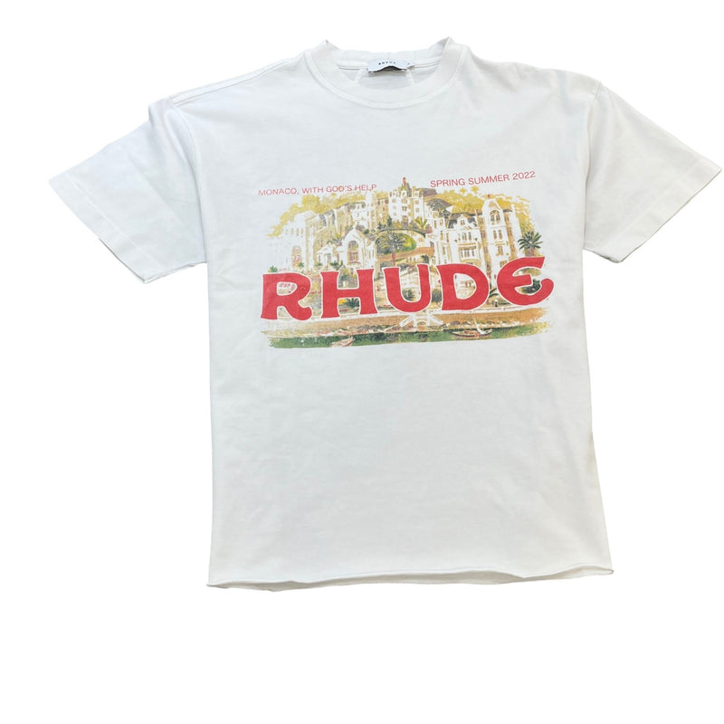 Men's Monaco With God'S Help Print T-Shirt White Size XS
