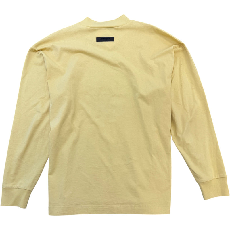 Men's Logo Print Long Sleeve T-Shirt Yellow Size S
