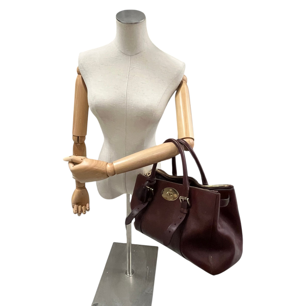 Women's Bayswater Double Zip Tote Handbag Burgundy - Photo 2